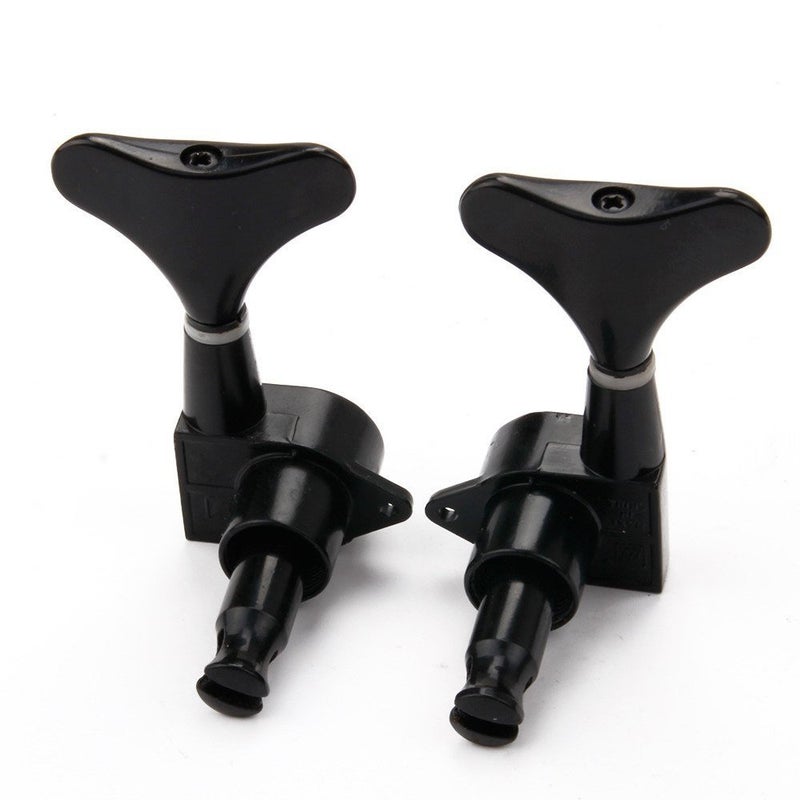 WingPower Electric Bass Tuning Pegs, Machine Heads Knobs, String Tuners for Electric Bass, 4Pcs, 2 Left 2 Right, Black Closed Zinc Alloy, Guitar and Bass Accessories - Image 4